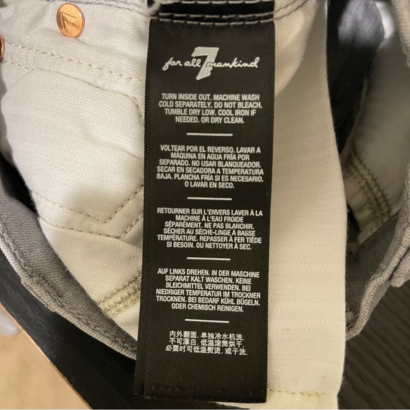 7 For All Mankind Light Grey Skinny Jeans - Picture 5 of 10